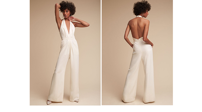 Combinaison de mariée dos nu