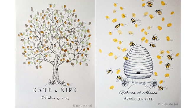 ©Pinterest - Bleu de toi animation-arbre-a-empreintes-invites-mariage