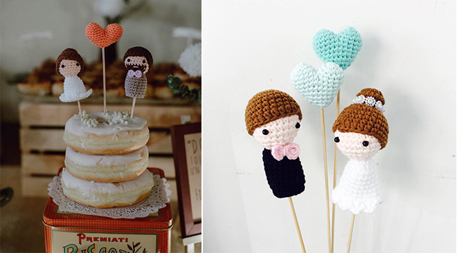 cake-topper-tricot-vintage-mariage