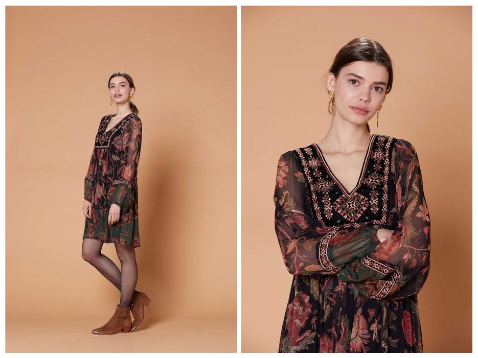 Robe ample imprimé derhy collage