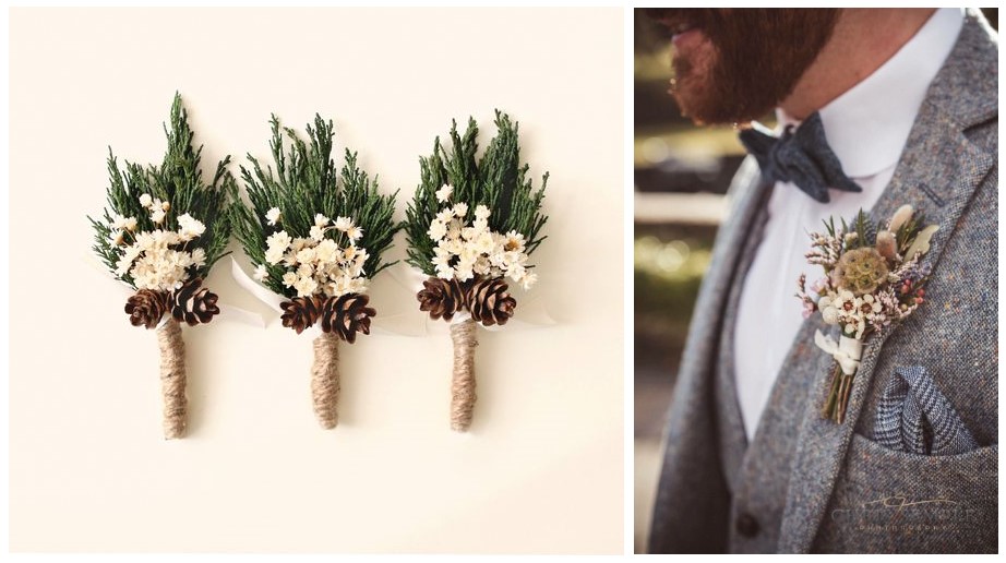 Boutonières marié duo