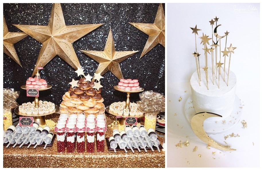 Candy bar wedding cake étoiles