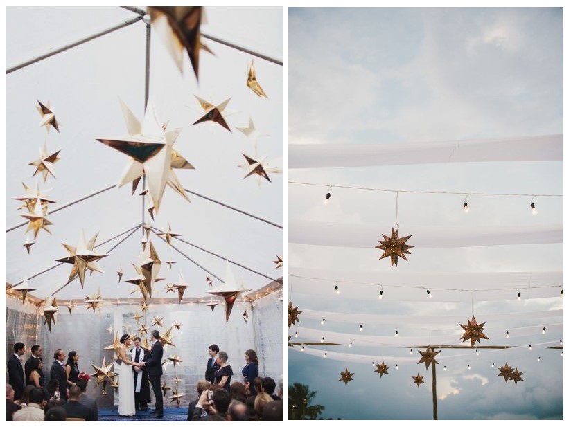 Cérémonie étoiles guirlandes lumineuses